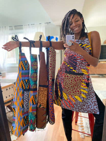 African Print Aprons - Seashell Print